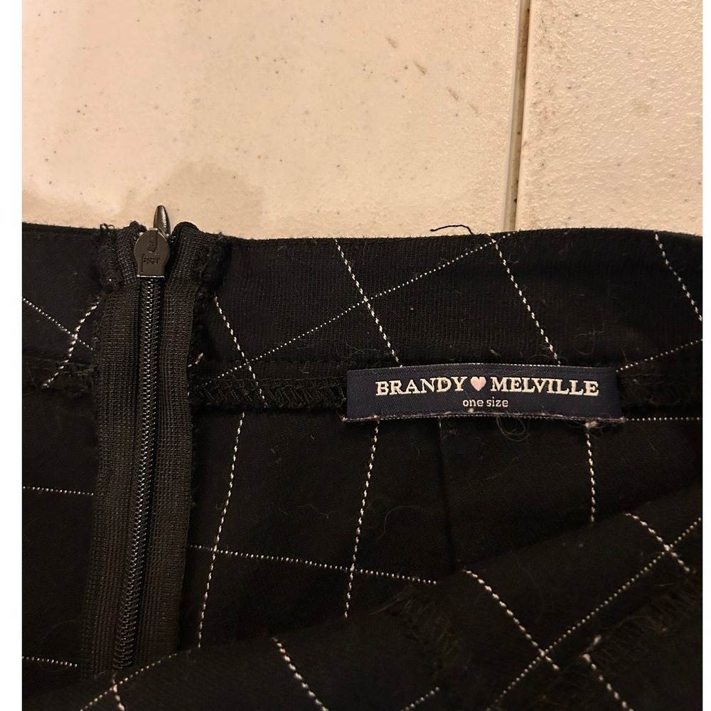 Brandy Melville Black Plaid Mini Skirt OS SMALL Fall Academia Preppy - Picture 2 of 6